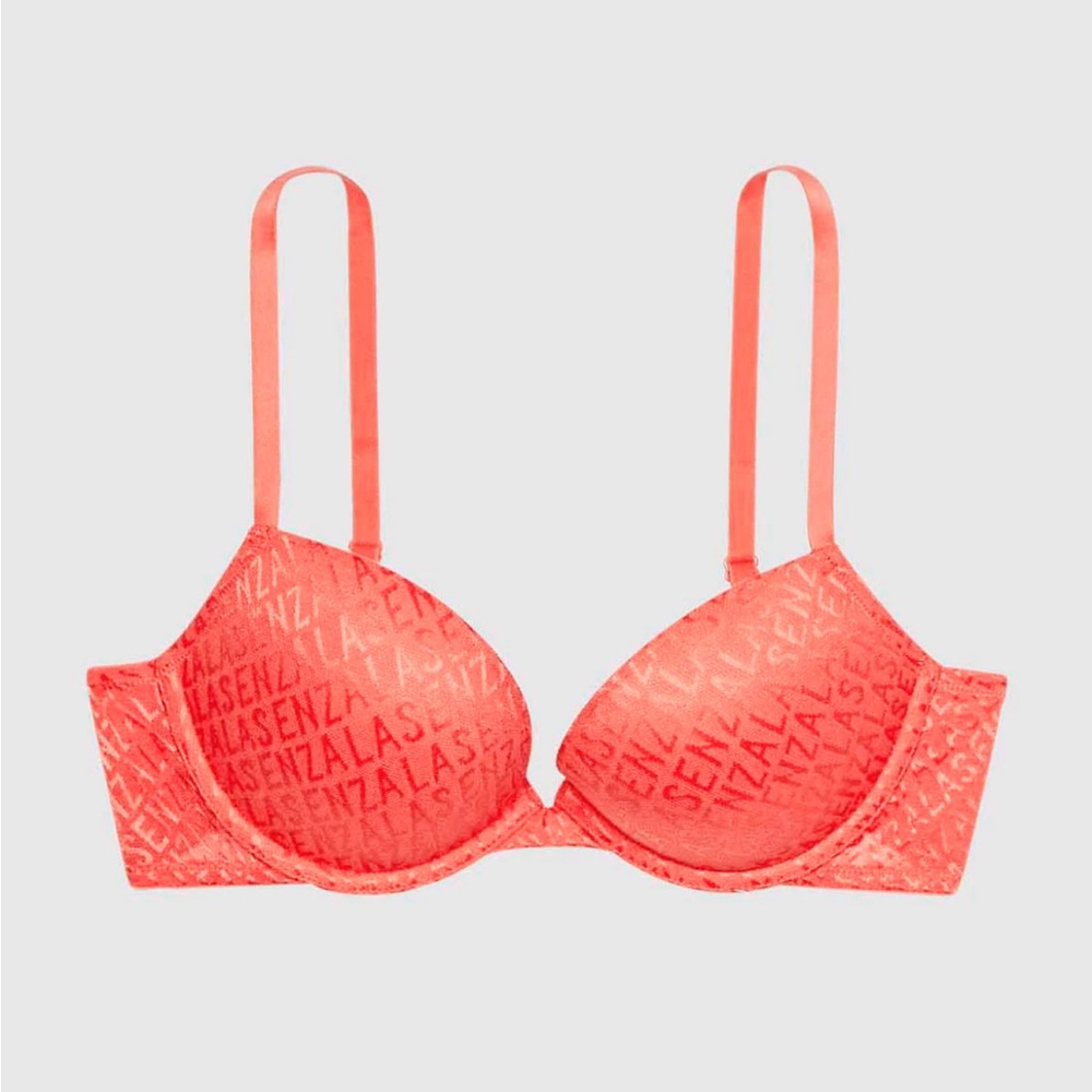 La Senza Remix Cotton Smooth Push Up Bra in Cayenne Red